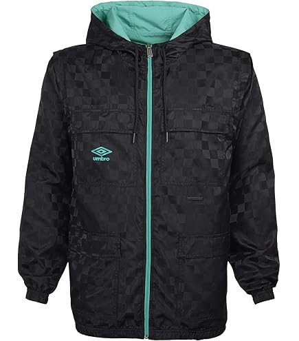 Umbro Men's Full Zip Retro Wind Jacket, Teal/Navy XS at Amazon